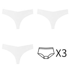 3Pcs/Set Seamless Thong Plus Size Seamless Panties Women G-String Brief Ladies Lingerie Intimates Female Underwear EUR US Size | TageUnlimited