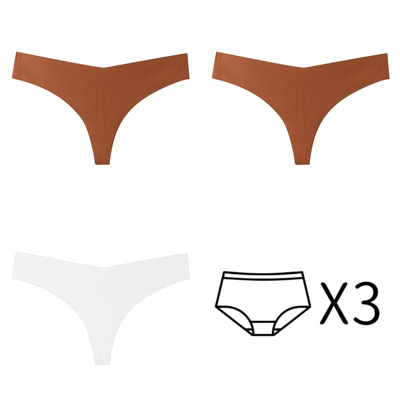 3Pcs/Set Seamless Thong Plus Size Seamless Panties Women G-String Brief Ladies Lingerie Intimates Female Underwear EUR US Size | TageUnlimited
