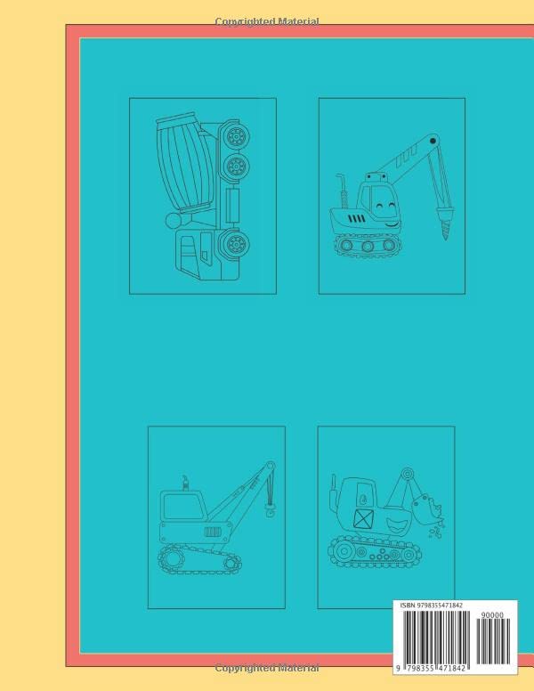 Construction Vehicles Coloring Book Ages 4-8