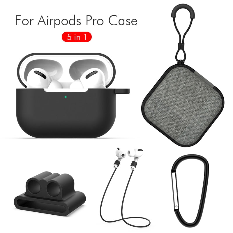 5 in 1 Case Cover Box For Apple AirPods Pro Protection Coque Luxury Earphone Accessories For Air pods Pro Rope Stand Holder Capa | 0 | TageUnlimited