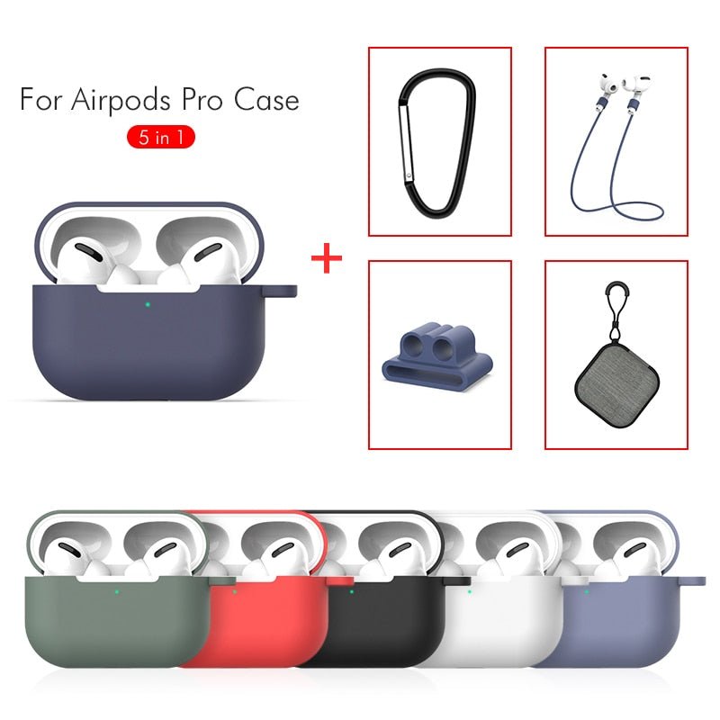 5 in 1 Earphone Accessories Headphone Strap For Apple AirPods Pro Case Cover Shell For Air pods Pro Shockproof Protective Bag | 0 | TageUnlimited