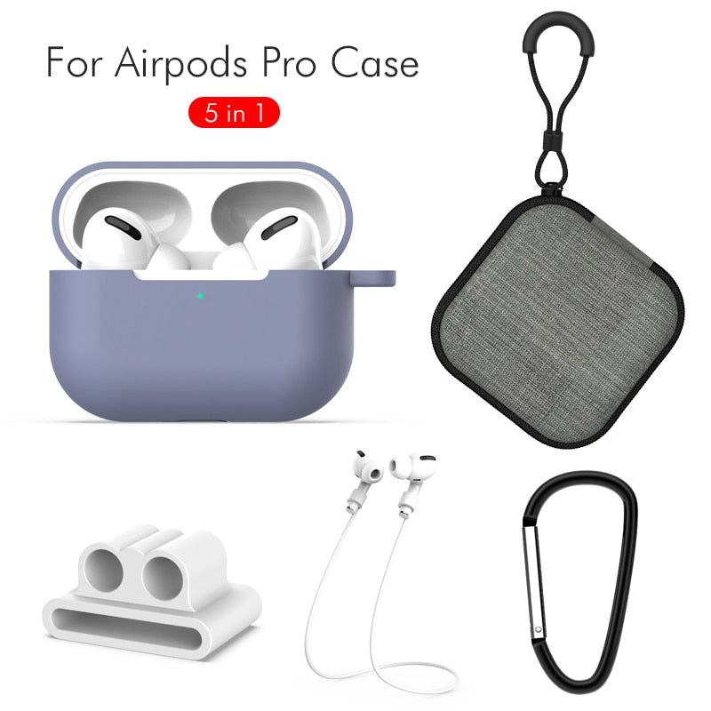 5 in 1 Earphone Accessories Headphone Strap For Apple AirPods Pro Case Cover Shell For Air pods Pro Shockproof Protective Bag | 0 | TageUnlimited