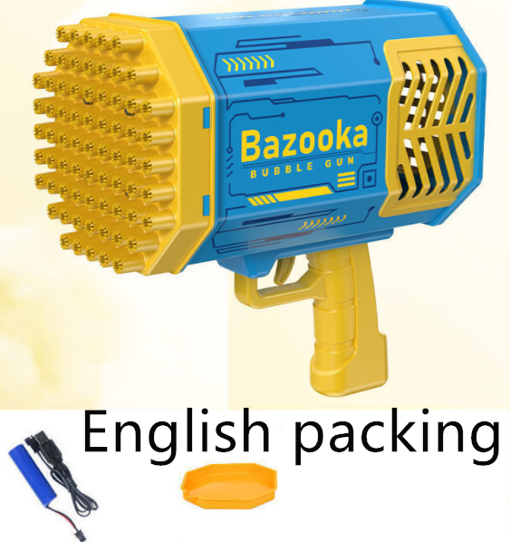 Bubble Gun Rocket 69 Holes Soap Bubbles Machine Gun Shape Automatic Blower With Light Toys For Kids Pomperos | 0 | TageUnlimited