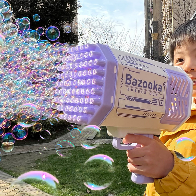 Bubble Gun Rocket 69 Holes Soap Bubbles Machine Gun Shape Automatic Blower With Light Toys For Kids Pomperos | 0 | TageUnlimited