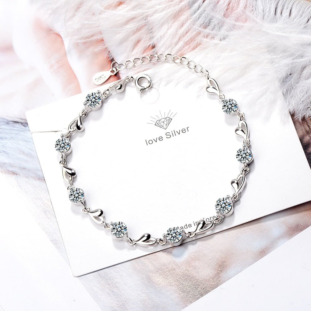 925 Sterling Silver Love Heart Bracelets For Women Zircon Bracelets on Hand Wedding Luxury Quality Jewelry Free Shipping GaaBou | 0 | Tage-Active