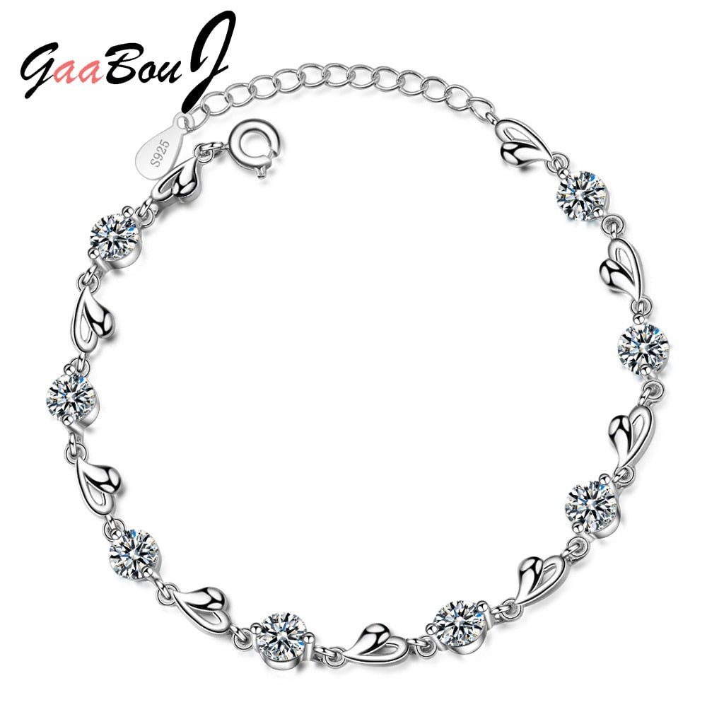 925 Sterling Silver Love Heart Bracelets For Women Zircon Bracelets on Hand Wedding Luxury Quality Jewelry Free Shipping GaaBou | 0 | Tage-Active