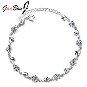 925 Sterling Silver Love Heart Bracelets For Women Zircon Bracelets on Hand Wedding Luxury Quality Jewelry Free Shipping GaaBou | 0 | Tage-Active