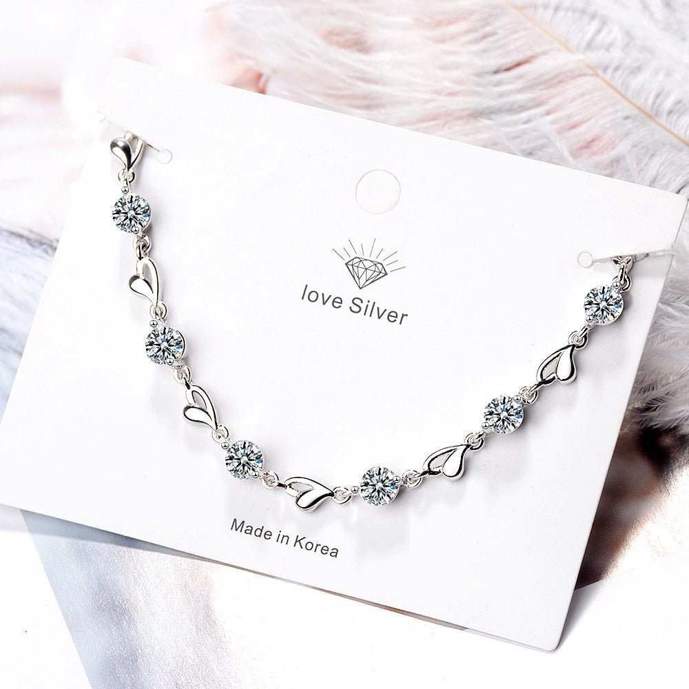 925 Sterling Silver Love Heart Bracelets For Women Zircon Bracelets on Hand Wedding Luxury Quality Jewelry Free Shipping GaaBou | 0 | Tage-Active