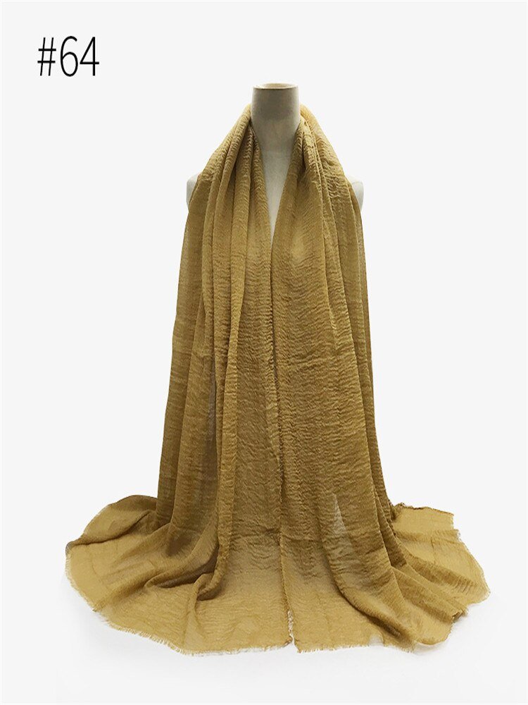 95*180CM Women Muslim Crinkle Hijab Scarf Femme Musulman Soft Cotton Headscarf Islamic Hijab Shawls Wraps Head Scarves wholesale | TageUnlimited