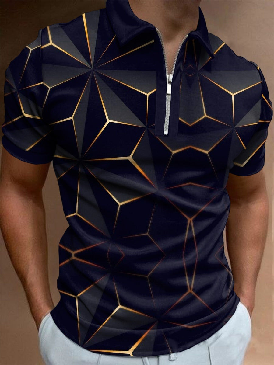 Solid Shirts Men Short Sleeve T-shirts Streetwear Mens Clothing Zipper T-Shirt Tops S-3XL Elastic Cotton | TageUnlimited