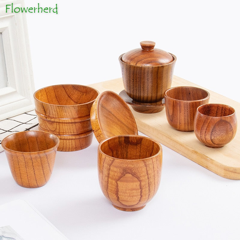 Restaurant Home Handle Coffee Cup Gift Handy Wooden Cup Jujube Creative Water Cup Water Bottle Kitchen Items Wholesale Items | TageUnlimited