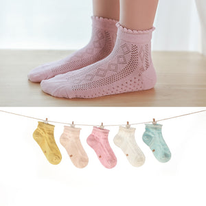 5Pairs/lot Baby Socks Summer Spring Thin Mesh Cotton Kids Socks Lovely Girls Lace Socks Colorful Children Socks | TageUnlimited