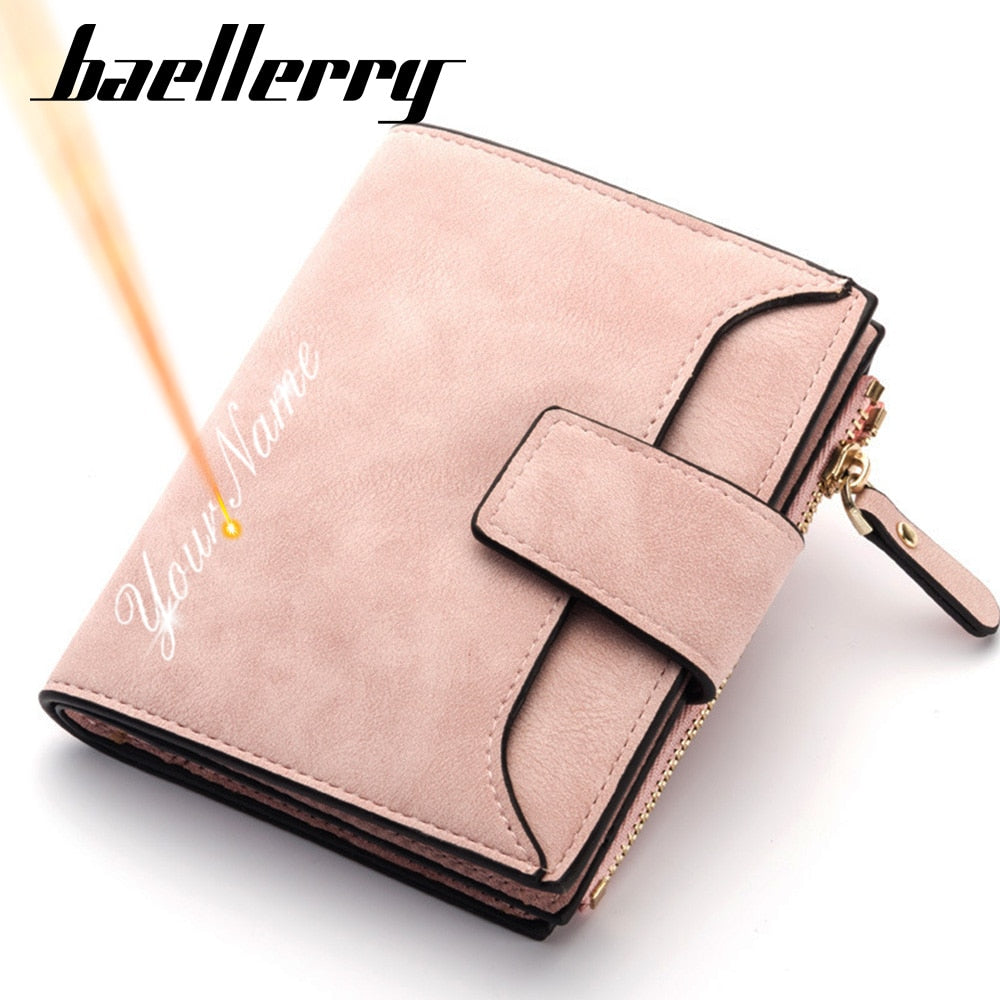 Fashion Women Wallets Free Name Engraving New Small Wallets Zipper PU Leather Quality Female Purse Card Holder Wallet | TageUnlimited
