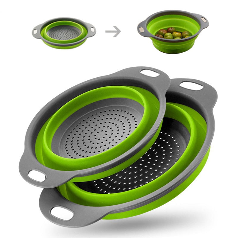 Creative Kitchen Fruit Vegetable Washing Tools Useful Foldable Cleaning Basket Strainer Kitchen Accessories Gadgets Supplies | TageUnlimited
