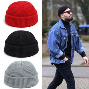 Fashion Hip Hop Beanie Knitted Hat Men Skullcap Women Winter Warm Brimless Baggy Melon Cap Cuff Docker Fisherman Beanies Hats | TageUnlimited