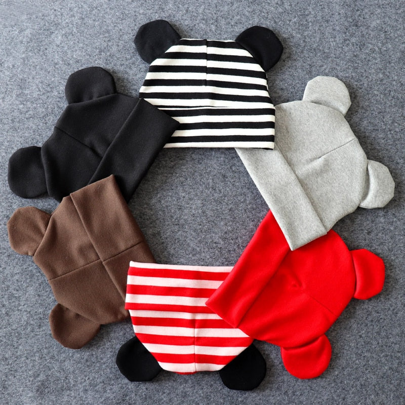 Baby Hat With Ears Cotton Warm Newborn Accessories Baby Girl Boy Autumn Winter Hat For Kids Infant Toddler Beanie Cap Girls Hat | TageUnlimited