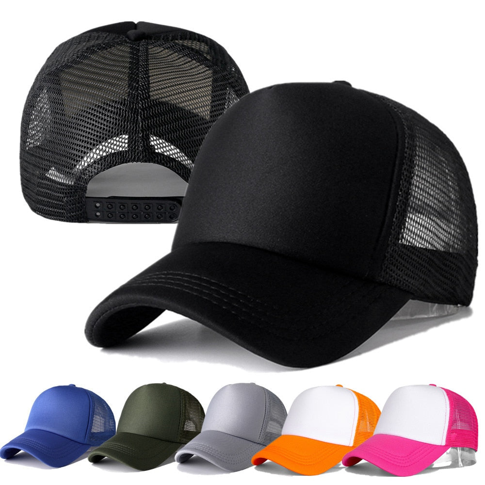 Unisex Cap Casual Plain Mesh Baseball Cap Adjustable Snapback Hats. | TageUnlimited