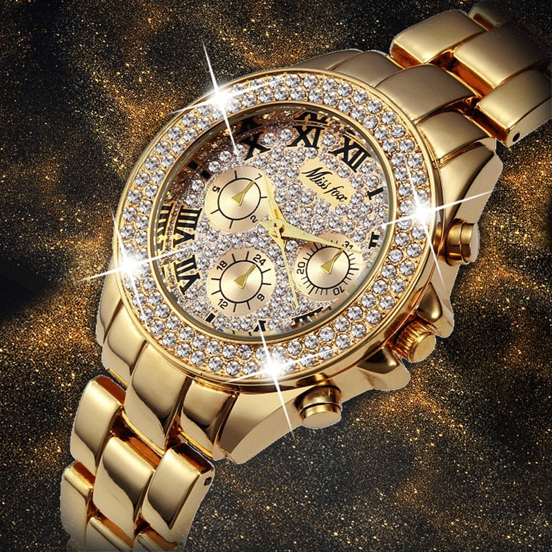 MISSFOX Womens Watch Shockproof Waterproof Luxury Ladies Ar Metal Watch bracelets Rhinestone Bu Cheap Watches Dropshipping | TageUnlimited