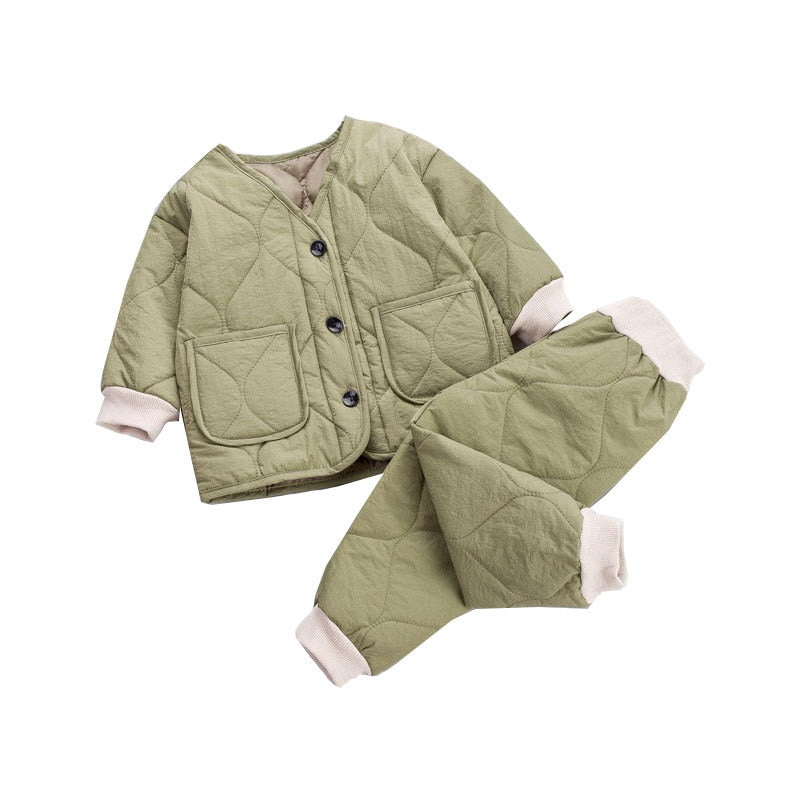Winter Children Keep Warm Clothes autumn Kids Boys Girls Thicken Cotton Jacket Pants 2Pcs/sets Baby Infant Casual Tracksuits | TageUnlimited