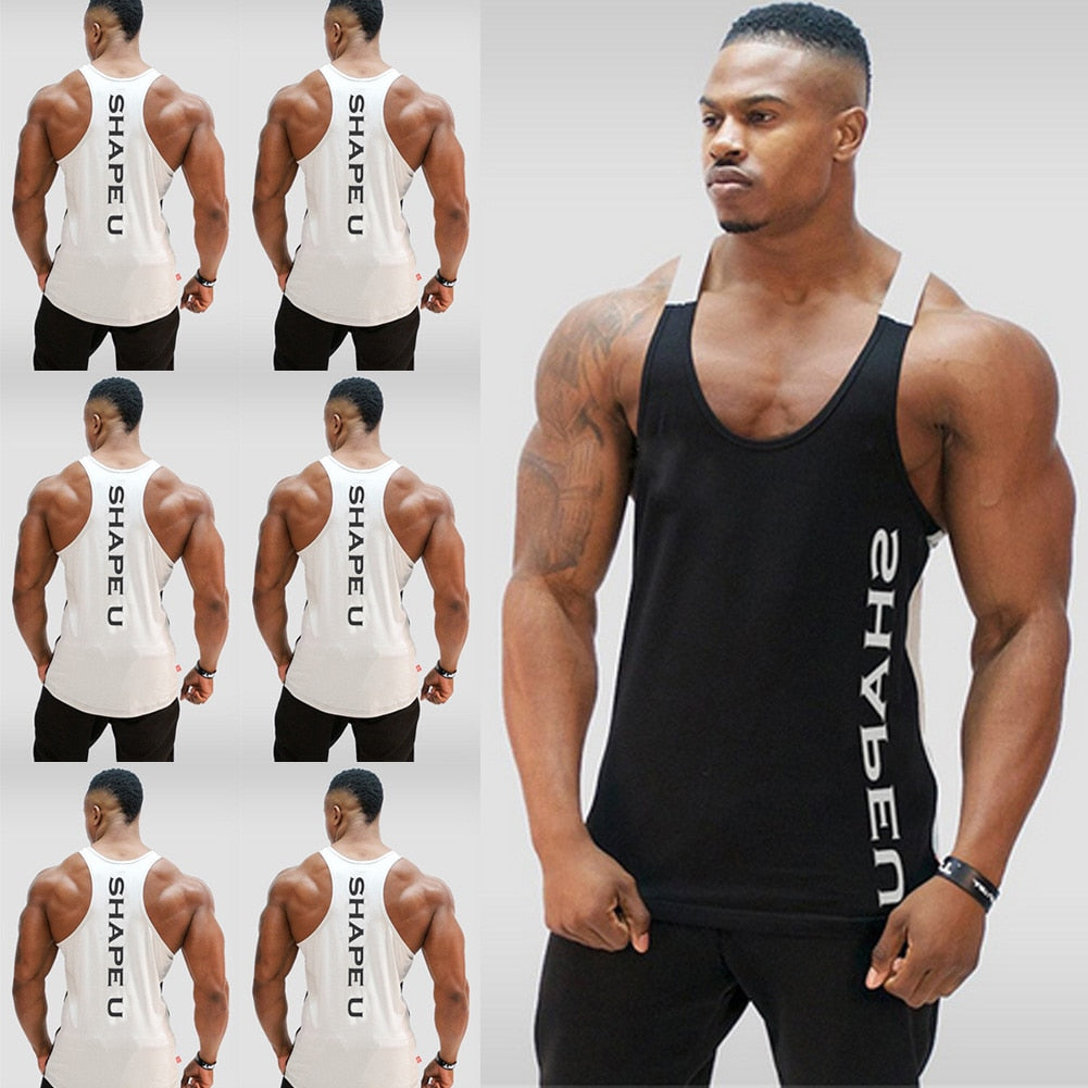 Hot Bodybuilding Fitness Singlets Muscle Vest For Men Tee Basketball Jersey Solid Gym Men Stringer Loose Tank Tops | TageUnlimited