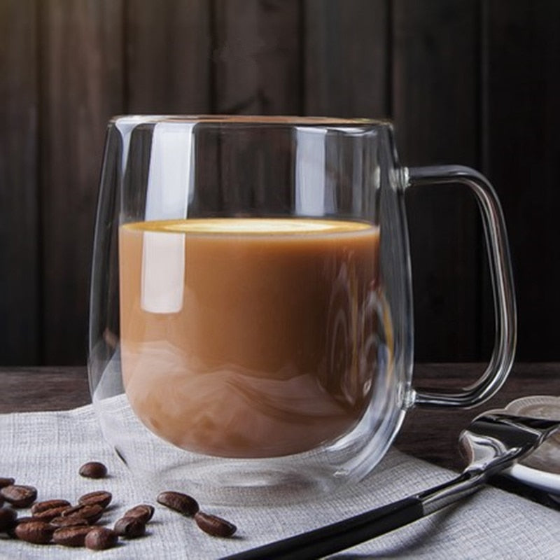 Double Wall Glass Mug Resistant Tea Beer Mug Milk Lemon Juice Cup Drinkware Lover Coffee Cups Mug Gift | 0 | TageUnlimited