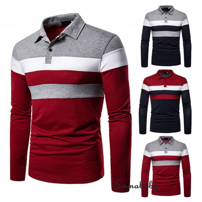 Mens Casual Shirts Long Sleeve Warm Stretch Slim Basic Shirt Striped Print  Long Sleeve Shirt S -5XL | TageUnlimited