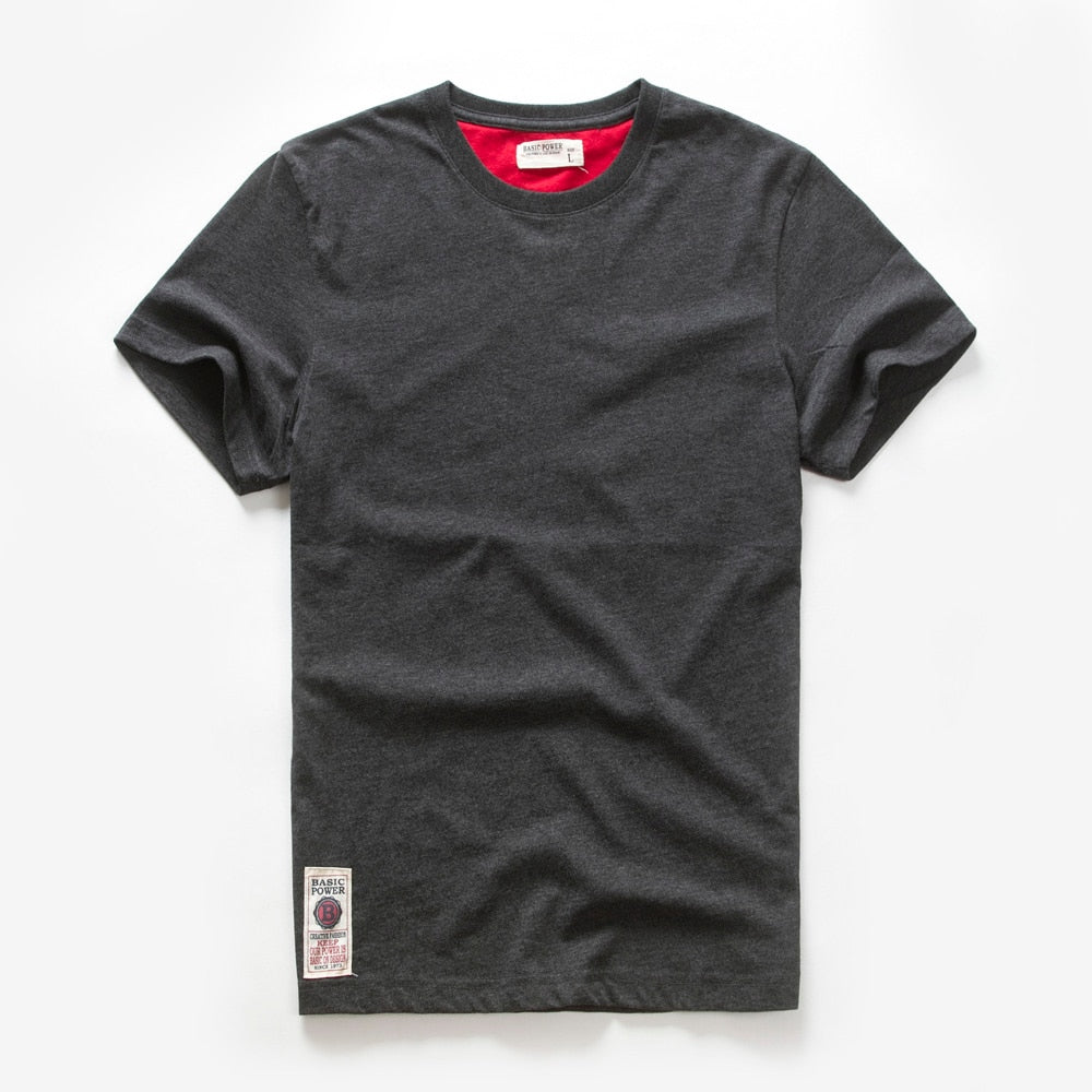 Men T-shirt Cotton Solid Color t shirt Men Causal O-neck Basic Tshirt Male High Quality Classical Tops | TageUnlimited