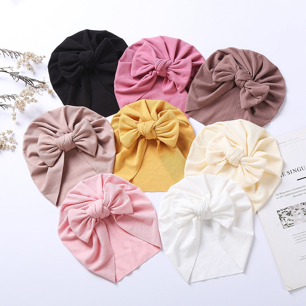 Baby Accessories For Newborn Toddler Kids Baby Girl Boy Turban Cotton Beanie Hat Winter Cap Knot Solid Soft Hospital Caps | TageUnlimited