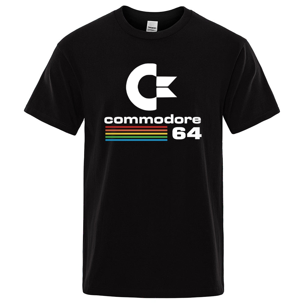 Men T-shirts Summer Commodore 64 Print T Shirt C64 SID Amiga Retro Cool Design Street Short Sleeve Top Tee Cotton Clothing | TageUnlimited