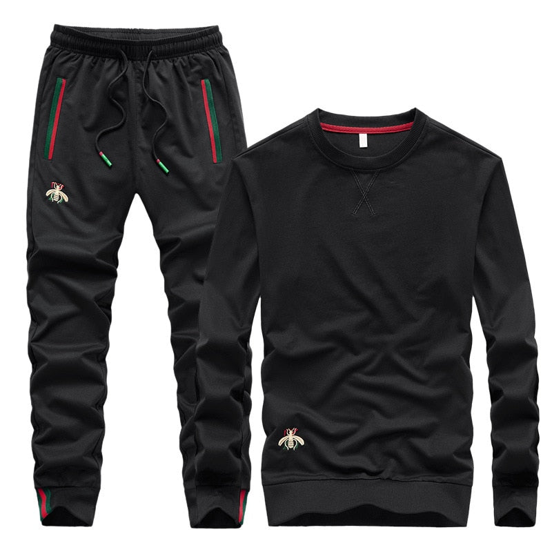 Autumn New Embroidered O-neck Long Sleeved Casual Tracksuit Men Track Suit Two Piece Sets Streetwear Clothing Sweatsuit | TageUnlimited