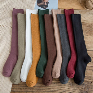 10 Colors Autumn New Women&#39;s Socks Cotton Winter Long Socks Harajuku Female Trick Warm Solid Color Sock Casual Ladies Sox | TageUnlimited