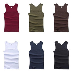 Summer Plus Size Men Clothing Tank Tops Black White Gray Singlets Sleeveless Fitness Men Vest Casual Bodybuilding Vest New | TageUnlimited