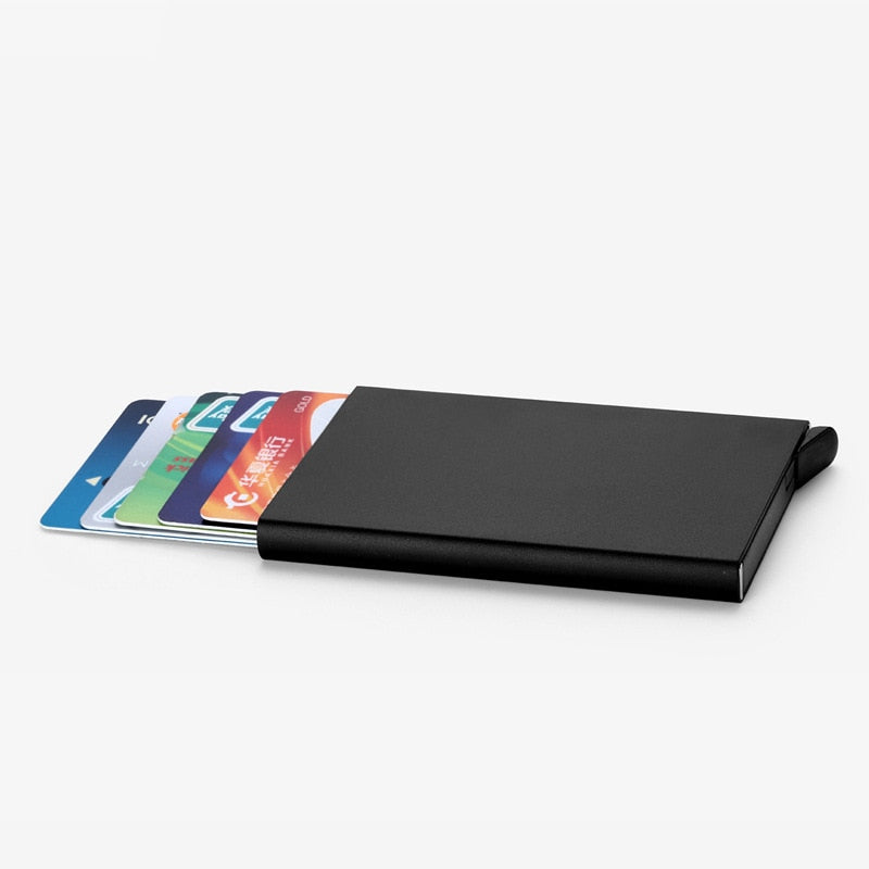 Anti-theft ID Credit Card Holder Minimalist Porte Carte Thin Aluminium Metal Wallets Pocket Case Bank Women Men Credit Card Box | TageUnlimited