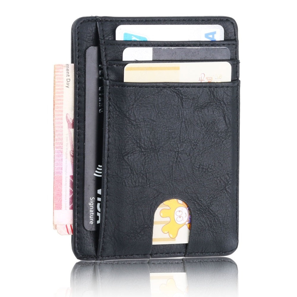 Slim RFID Blocking Leather Wallet Credit ID Card Holder Purse Money Case for Men Women Fashion Bag 11.5x8x0.5cm | TageUnlimited