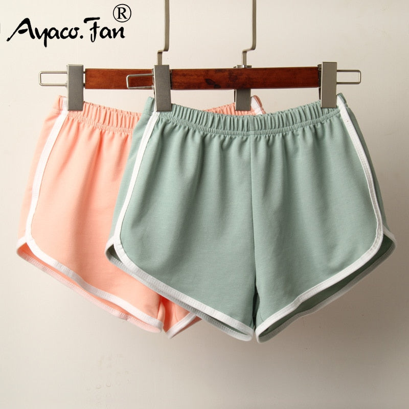 Sports Shorts Women Summer New Candy Color Anti Emptied Skinny Shorts Casual Lady Elastic Waist Beach Correndo Short Pants | TageUnlimited