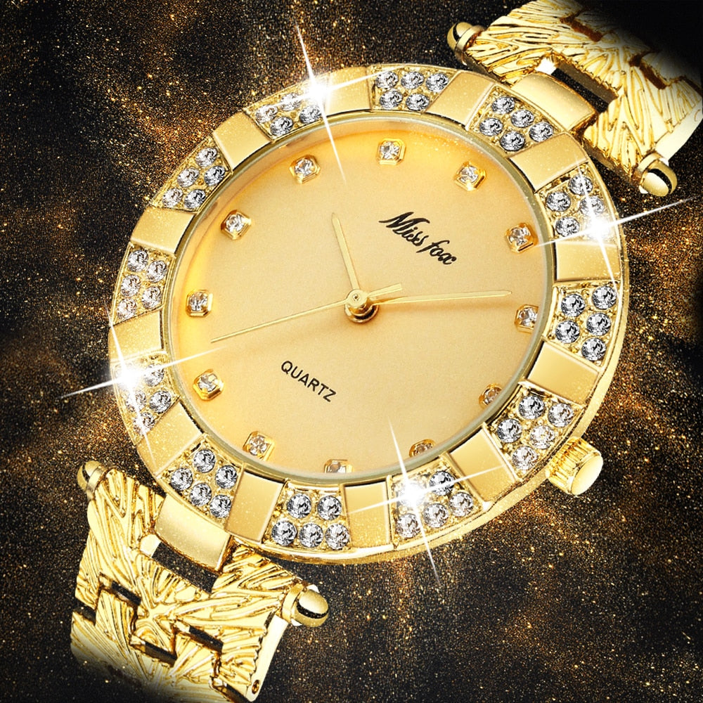 MISSFOX Women Watches Luxury Brand Fashion Casual Ladies Watch Women Quartz Diamond Geneva Lady Bracelet Wrist Watches For Women | TageUnlimited