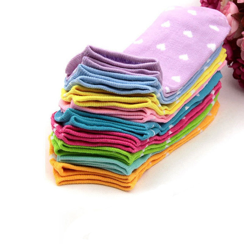 12pcs/6pair Women Socks Heart Dot Solid Cute Socks Short Woman Socks Slippers Cotton Blends Low Cut Ankle Boat  Socks Summer | TageUnlimited