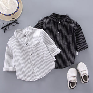 IENENS Spring Thin Shirts Baby Boys Long Sleeve Striped Print Shirts Kids Tops Tees Shirts Casual Blouse | TageUnlimited