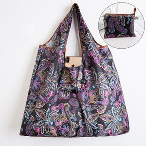 BIG Eco-Friendly Folding Shopping Bag Reusable Portable Shoulder Handbag for Travel Grocery Fashion Pocket Tote | 0 | TageUnlimited