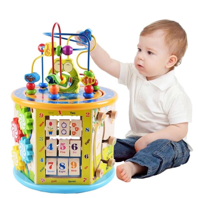 8 in 1 Busy Board Montessori Baby Wooden Cognitive Box Early Education Toys Children Learning Matching Games Interactive Gifts | TageUnlimited