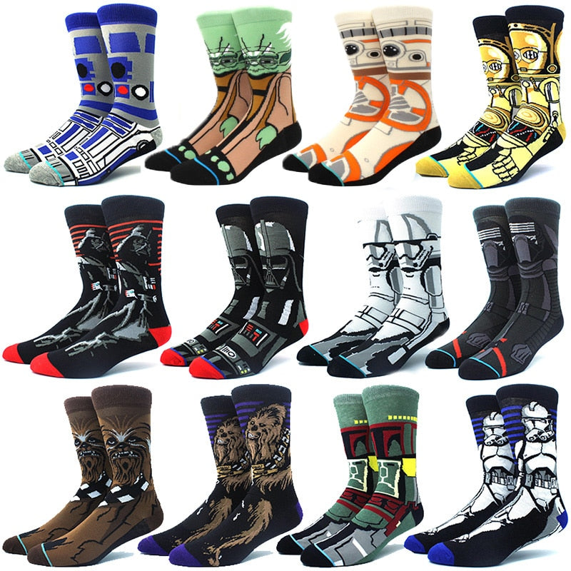 Star Wars Movie Stockings Master Yoda R2-D2 Cosplay Socks Wookiee Jedi Knight Novelty Men&#39;s Women&#39;s Socks Spring Autumn Winter | TageUnlimited