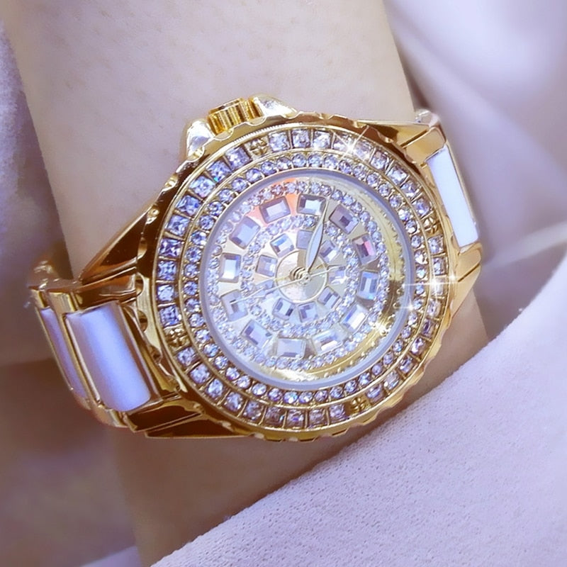 Diamond Luxury Brands Watches Women Quartz Watch Famous Brand Fashion Ceramic Women Wrist Watches Ladies Relogio Feminin | TageUnlimited