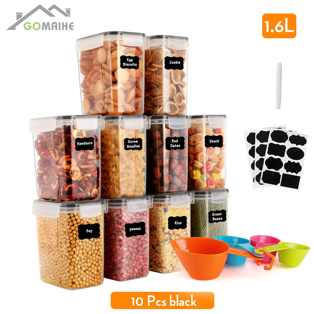 GoMaihe Food containers  Kitchen jars  storage Organization Cereal Dispenser for Storing Pasta kitchen Storage Organizer boxes | TageUnlimited