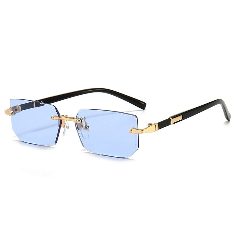 Rimless Sunglasses Rectangle Fashion Popular Women Men Shades Small Square Sun Glasses For Female male Summer Traveling Oculos | TageUnlimited