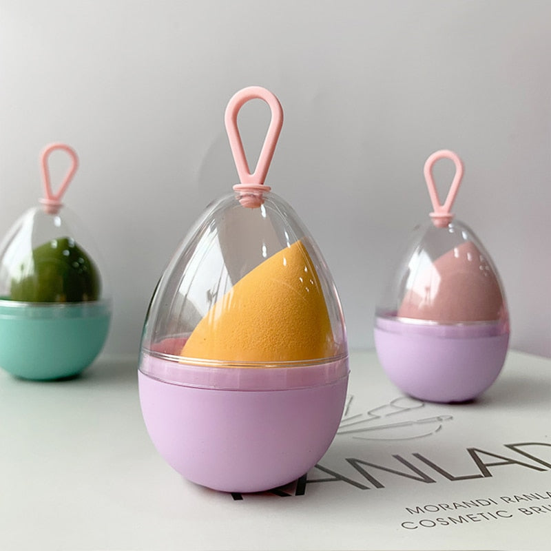 Empty Transparent Puffs Drying Box Storage Case Portable Sponge Stand Cosmetic Egg Shaped Rack Makeup Blender Puff Holder | TageUnlimited