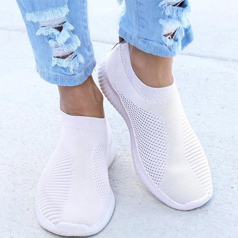 Women Flat Slip on White Shoes Woman Lightweight White Sneakers Summer Autumn Casual Chaussures Femme Basket Flats Shoes | TageUnlimited