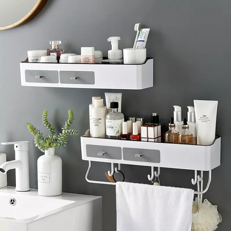 Punch-free Bathroom Organizer Rack Shampoo Cosmetic Storage Rack Bath kitchen Towel Holder Household Items Bathroom Accessories | TageUnlimited
