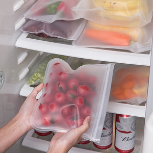 Silicone Food Storage Bag Reusable Stand Up Zip Shut Bag Leakproof Containers Fresh Bag Food Storage Bag Fresh Wrap Ziplock Bag | TageUnlimited