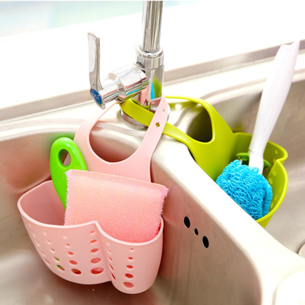 Kitchen Gadgets Portable Basket Home Kitchen Hanging Drain Basket Bag Bath Storage Tools Sink Holder Kitchen Accessory Utensils | TageUnlimited