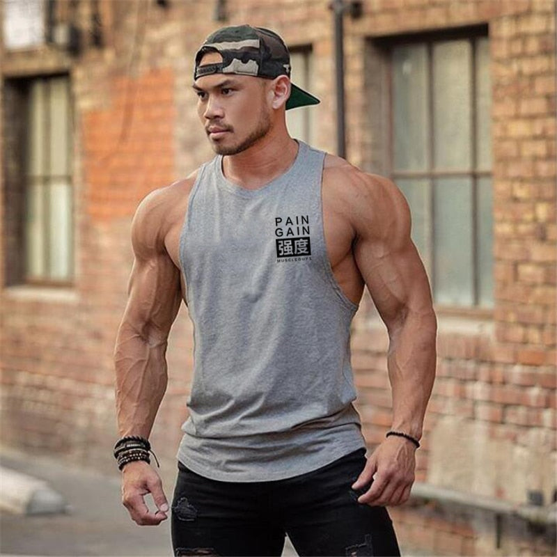 Brand Clothing Men Gym Singlet Muscle Stringer Tank Tops Fitness Sports Sleeveless Shirt Y BACK Racer Workout Tops Vest | TageUnlimited